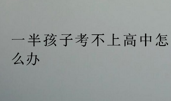 一半孩子考不上高中怎么辦