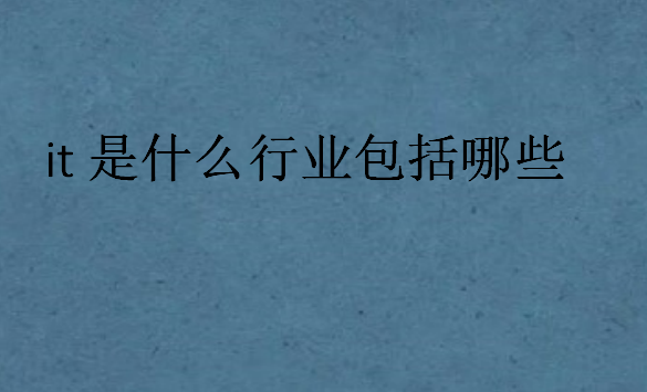 it是什么行業包括哪些