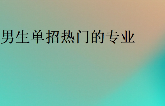 男生單招熱門的專業(yè)