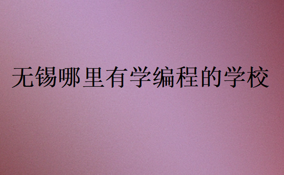 無錫哪里有學(xué)編程的學(xué)校