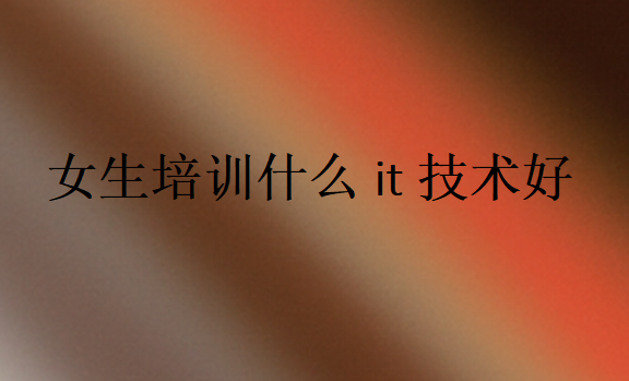 女生培訓什么it技術好