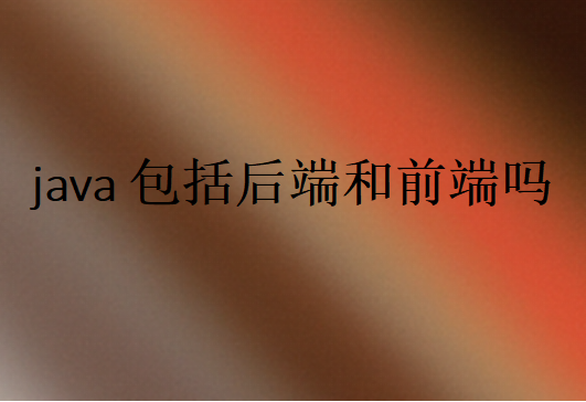Java分前端和后端嗎