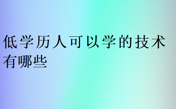 低學(xué)歷人可以學(xué)的技術(shù)有哪些