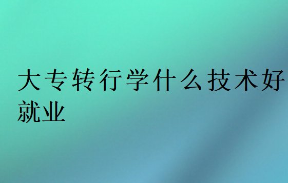 大專轉(zhuǎn)行學什么技術好就業(yè)