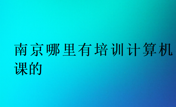 南京哪里有培訓(xùn)計(jì)算機(jī)課的