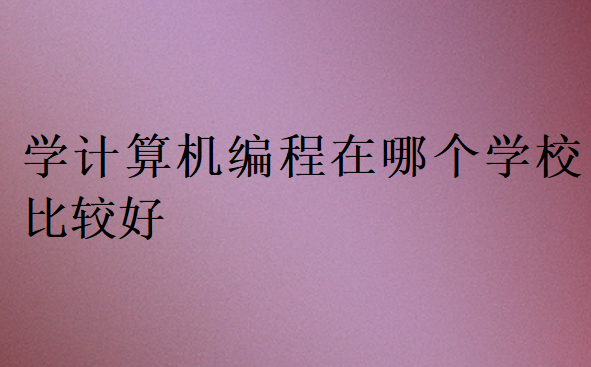 學計算機編程在哪個學校比較好